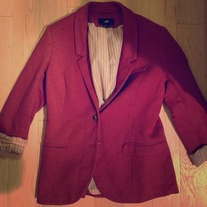 Red h&m jersey blazer